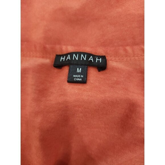 Hannah Peplum Top 3/4 Sleeve Orange Sun Washed Rinse Women's Medium - Picture 7 of 7